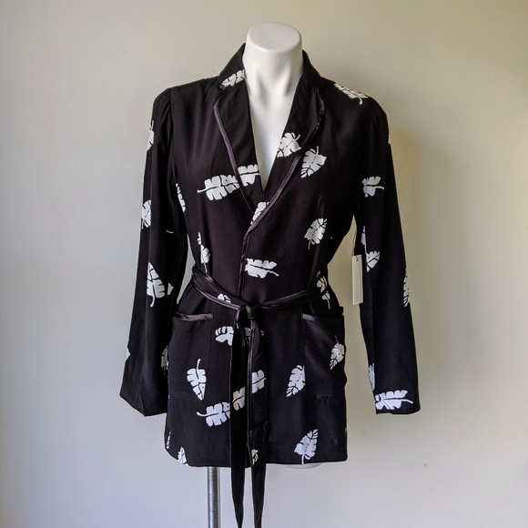 Anthropologie CAPULET Leaf Print Belted Lightweight Blazer, XS NWT - Picture 4 of 9